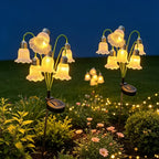 Lampe solaire fleur à clochettes sur piquet de 65 cm, IP44