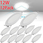 Spot LED encastrable extra-plat Ø 17 cm, 12 W blanc froid, lot de 12