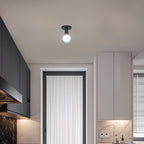 Plafonnier douille E27 noir minimaliste, platine de 10 cm
