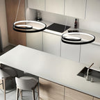 Lustre LED spirale à deux niveaux Ø 40 cm, blanc ou noir, 34 W
