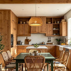 Suspension en bambou tressé en dôme de 30 cm, esprit zen
