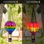 Suspension solaire montgolfière arc-en-ciel à effet flamme, IP44
