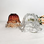 Verre de remplacement fleur côtelée en dégradé ambré, Ø 15 cm