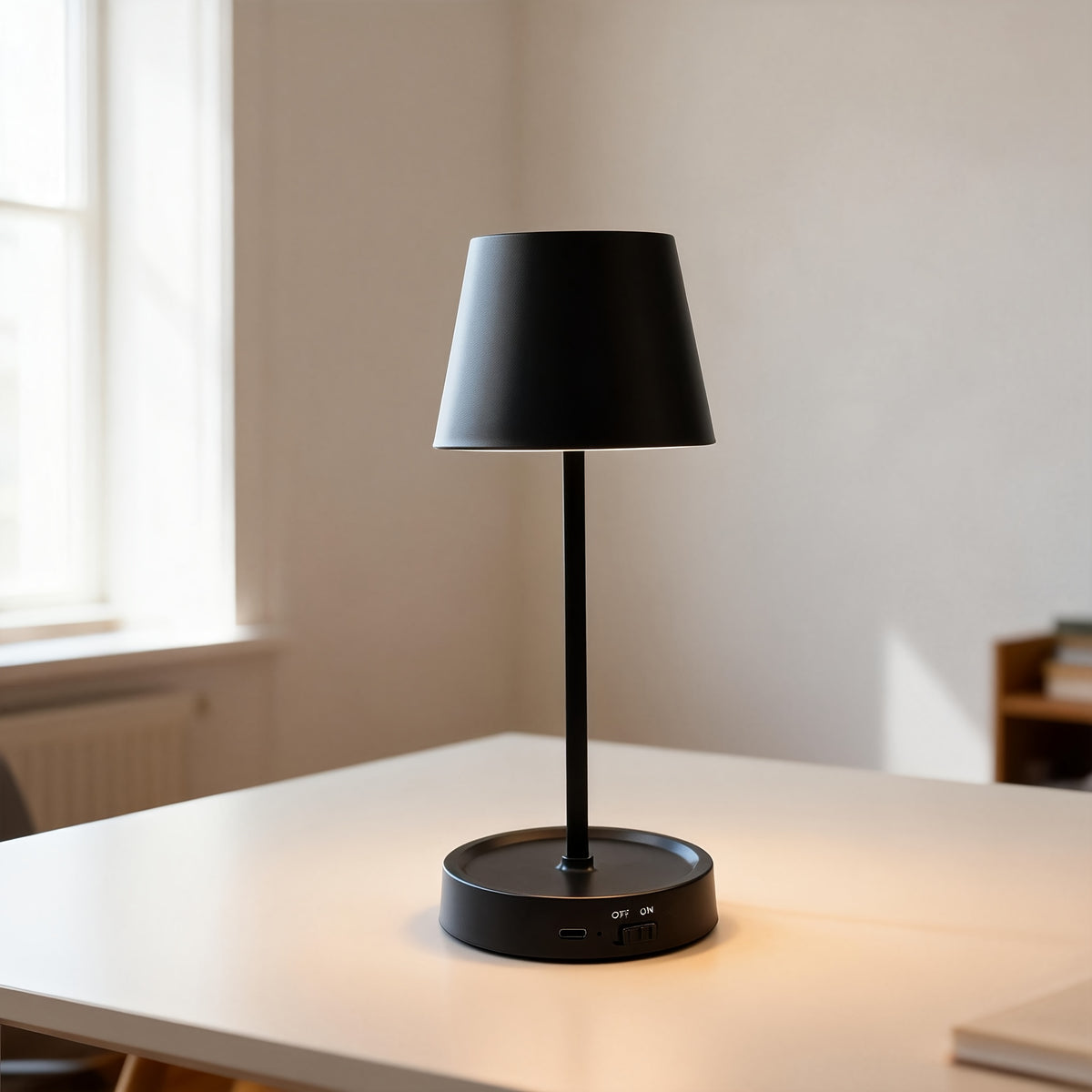 Lampe sans fil au socle vide-poche et double lumière