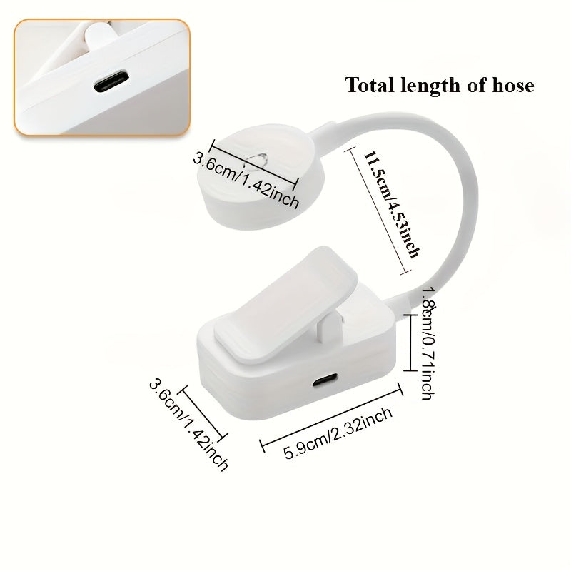 Lampe de lecture ronde à pince rechargeable avec câble USB