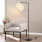 Lampadaire noir à abat-jour tambour inclinable sur 180°, 166 cm