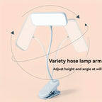 Lampe de bureau à pince rechargeable à tête rectangulaire, tactile