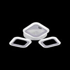 Plafonnier LED à trois carrés arrondis blancs, 24 W, blanc neutre