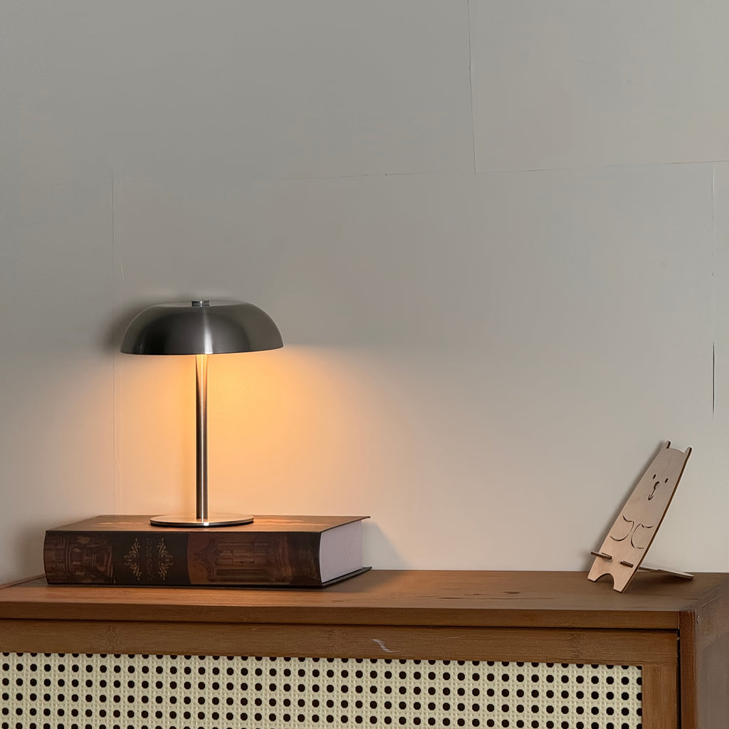 Lot de 2 lampes champignon sans fil en métal doré brossé, tactiles