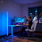 Lampadaire LED RVB démontable en trois tubes sur trépied, 110 cm