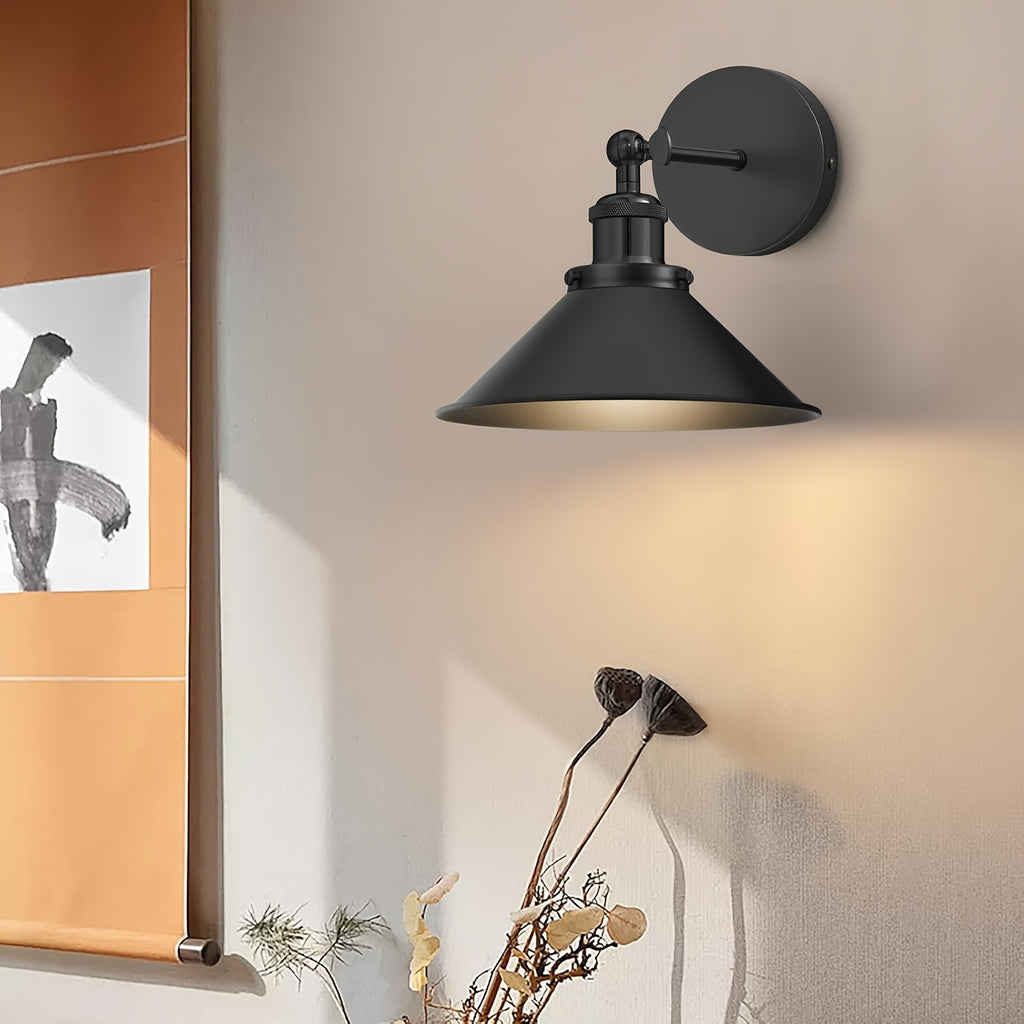 Applique murale industrielle noire orientable, lot de 2 sans fil RVB