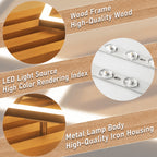 Plafonnier LED bois et cadres noirs, 2 ou 3 cadres, télécommande