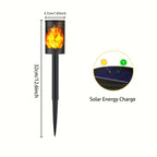 Torche solaire à effet flamme scintillante pour allée, 32 cm