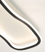 Plafonnier LED long en forme de vague, 60 cm, doré, blanc ou noir