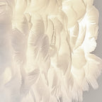 Abat-jour anneau en plumes blanches pour suspension, Ø 51cm
