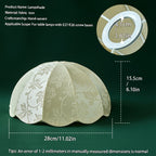 Abat-jour dôme festonné en jacquard crème à fleurs, Ø 28 cm