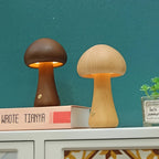 Lampe champignon en bois sans fil, veilleuse tactile rechargeable