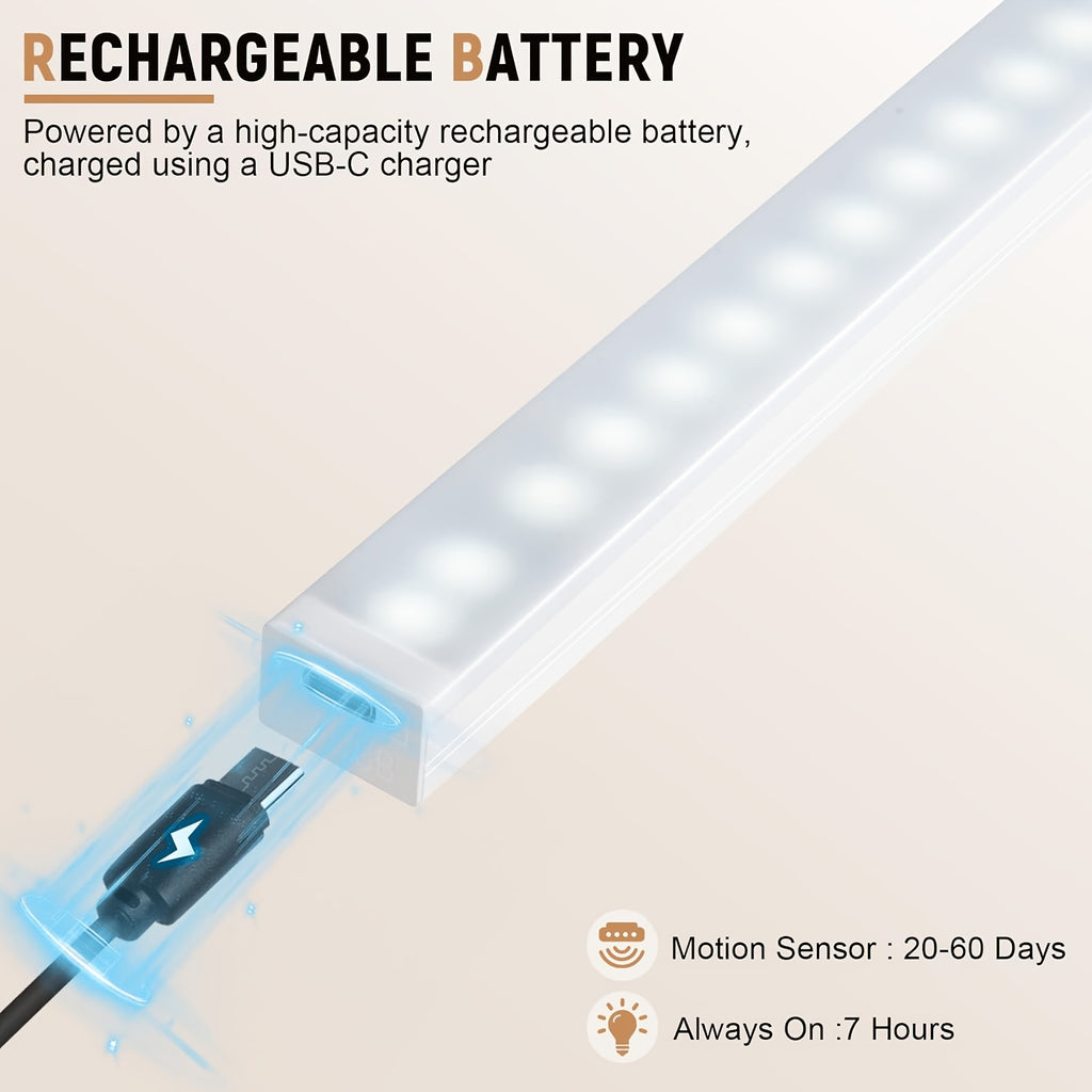Lot de 3 réglettes LED extra-longues 60 cm à détecteur, sans fil