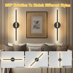 Applique murale design tige LED 72 cm rechargeable, lot de 2