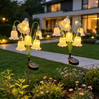 Lampe solaire fleur à clochettes sur piquet de 65 cm, IP44