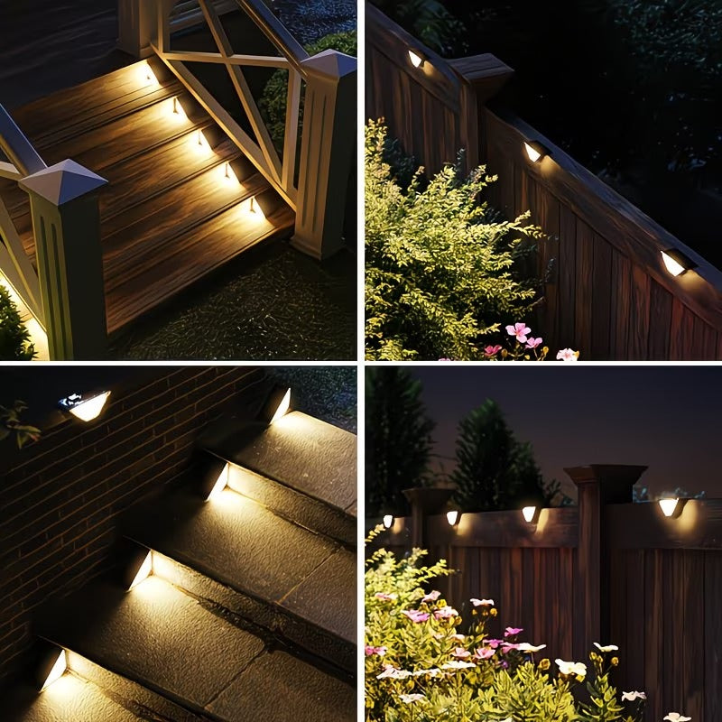 Applique solaire de marche triangulaire 24 LED, IP65, lot de 2