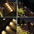 Applique solaire de marche triangulaire 24 LED, IP65, lot de 2