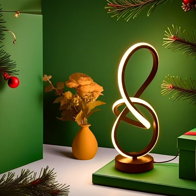 Lampe de bureau LED design en nœud lumineux, 31,5 cm, 3 teintes