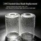 Lot de 2 cylindres en verre bullé transparent, Ø 10 x H 15 cm