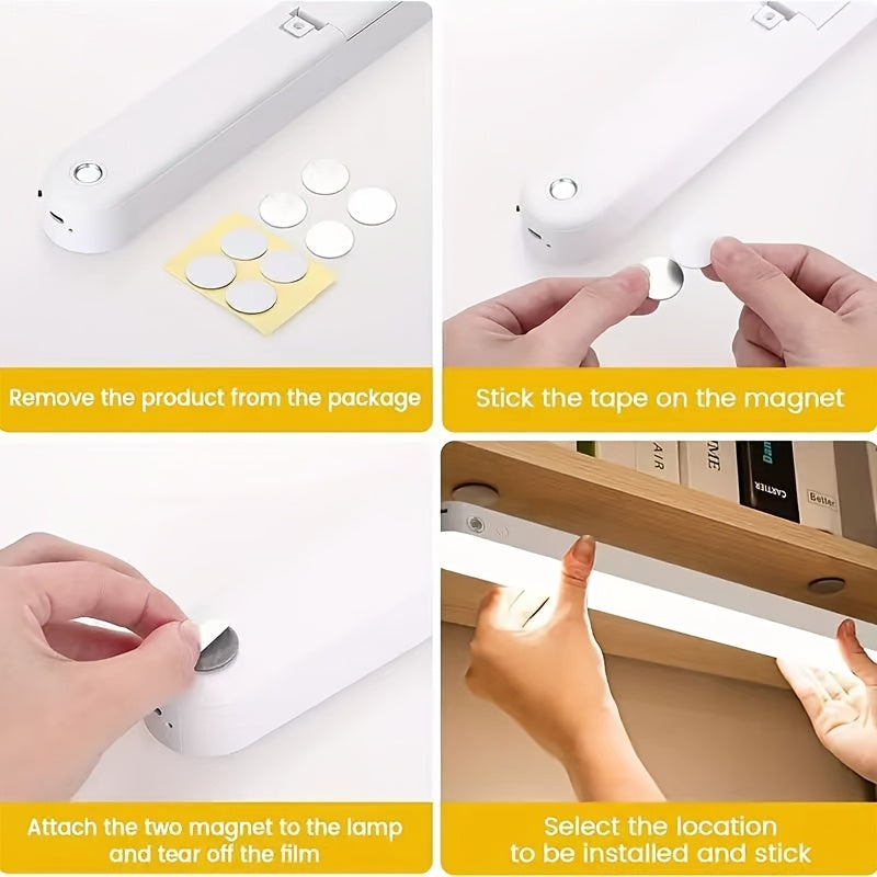 Réglette LED aimantée rechargeable 26 cm, trois teintes, blanche