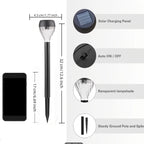 Lot de 8 lampes solaires de jardin noires à diffuseur prismatique