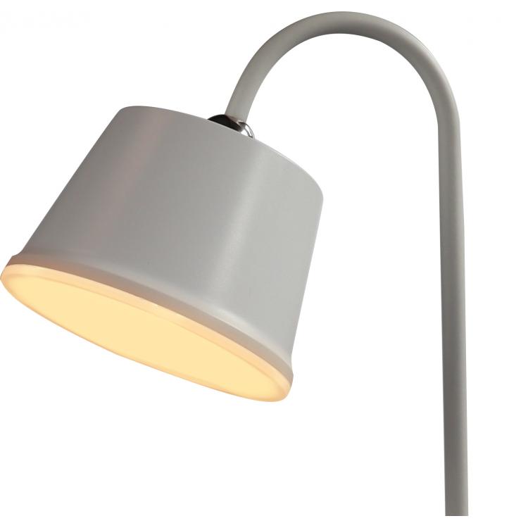 Lampe de table sans fil blanche à tête aimantée et col de cygne