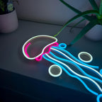 Néon LED méduse multicolore sur plaque acrylique, 40 cm, USB