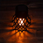 Lot de 5 lanternes solaires boule noire à effet flamme, à anse