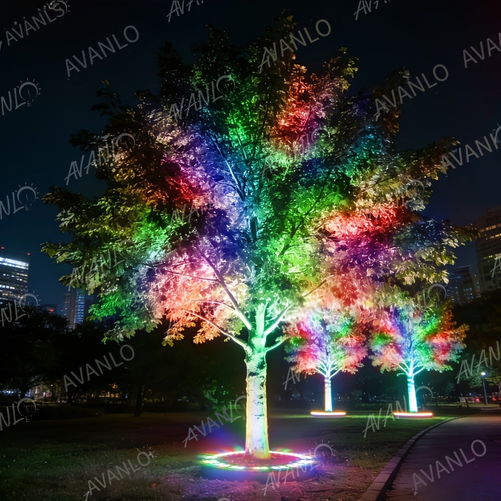 Spot extérieur en anneau LED pour tronc d'arbre, aluminium IP65