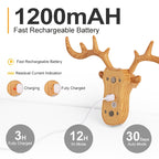 Applique murale tête de cerf LED à détecteur, sans fil rechargeable