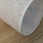 Abat-jour tambour en lin beige, Ø 33 x H 25 cm, pour lampadaire
