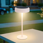 Lampe de table LED sans fil solaire et USB-C, tête noire de 14 cm