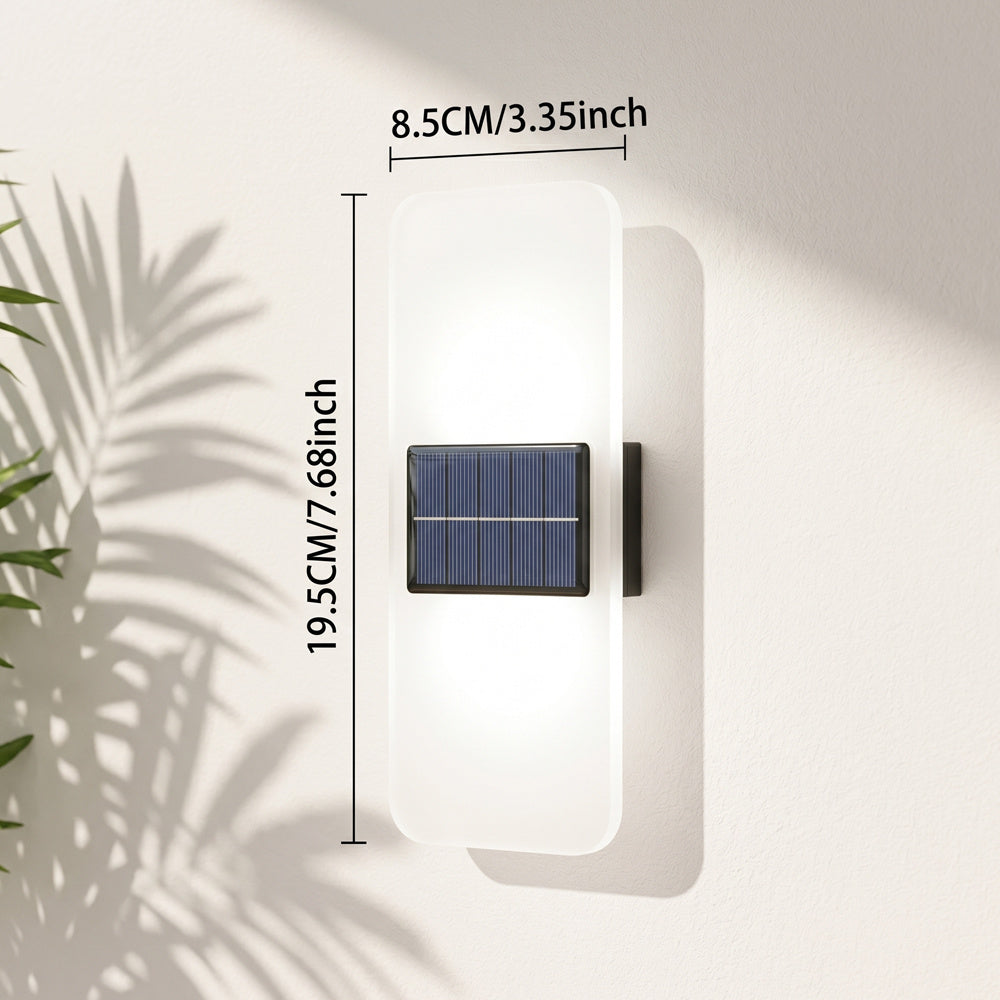 Applique murale solaire LED en acrylique, blanc chaud ou blanc froid