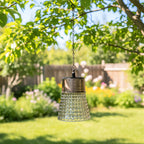 Suspension solaire d'extérieur effet cuivre, diffuseur ciselé, IP44
