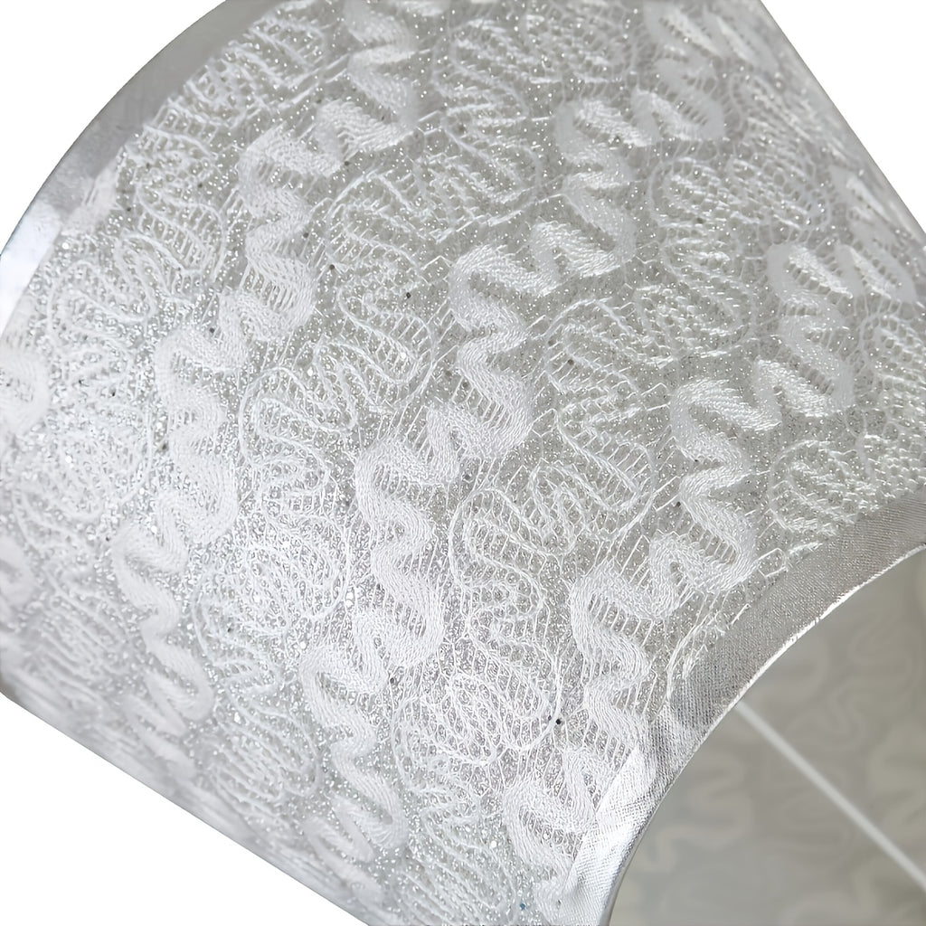 Lot de 2 abat-jour à motif argenté ondulé et liseré, Ø 22 cm