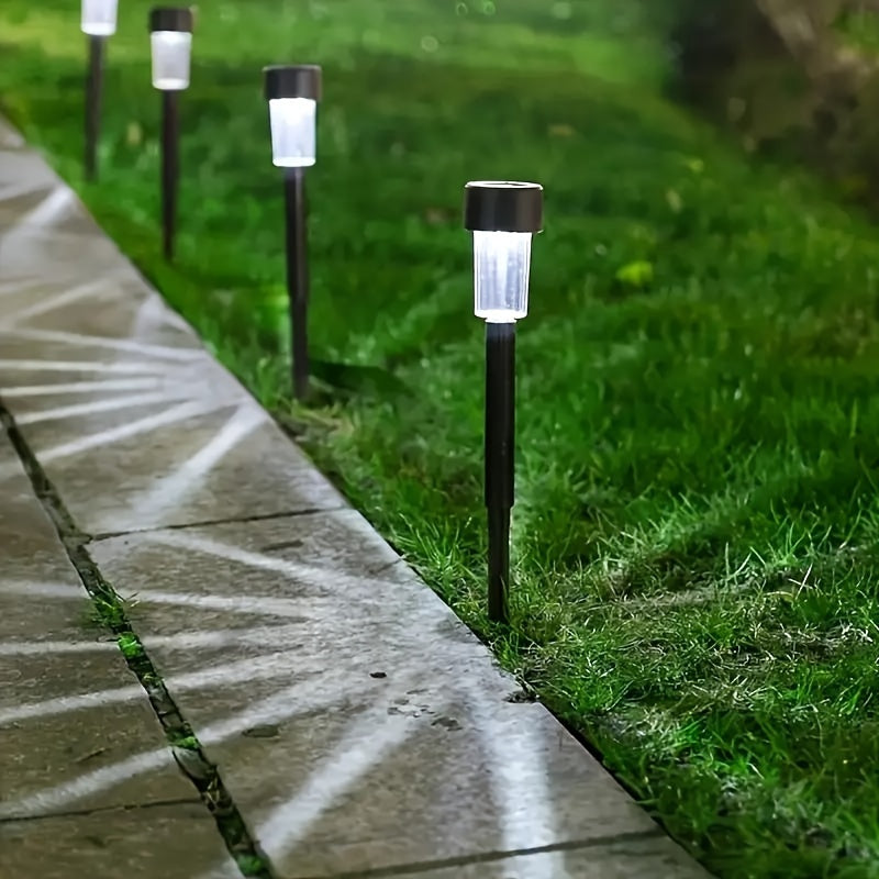 Balise solaire de jardin noire, lot de 10, blanc chaud ou froid