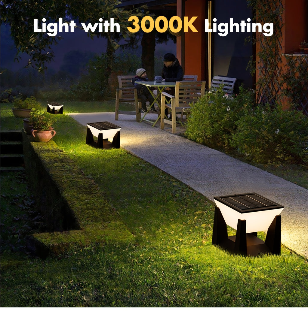 Lampe solaire de pilier IP65 à coque noire, trois tailles au choix