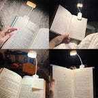 Lampe de lecture à pince blanche à tête ronde, sur piles, 22,5 cm
