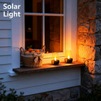 Bougie LED solaire à flamme vacillante sous cloche, 10 cm, IP65