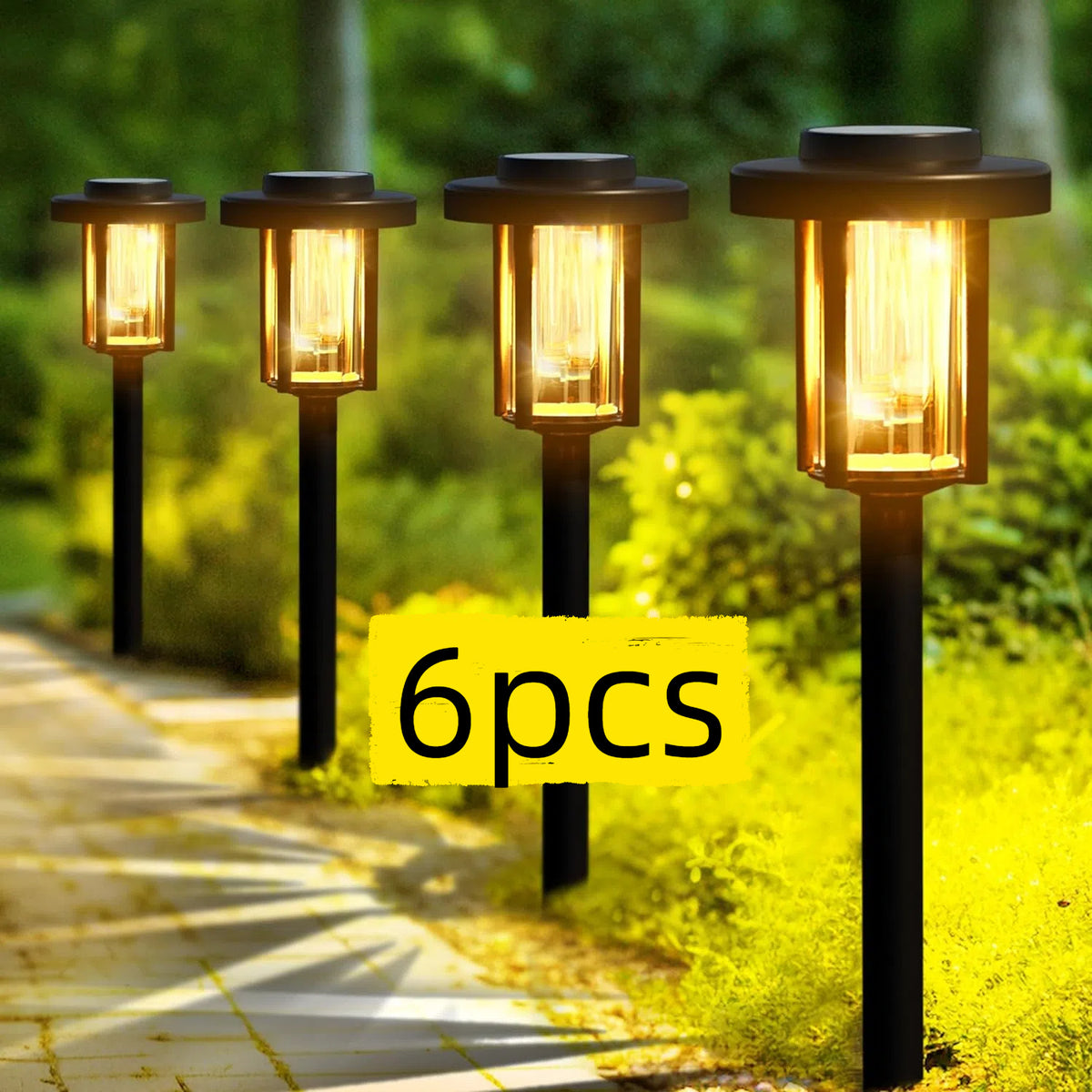 Lot de 6 lampes solaires de jardin rétro à filament, 59 cm