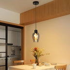 Lot de 2 suspensions tulipe en verre fumé, douille E27, câble 120 cm