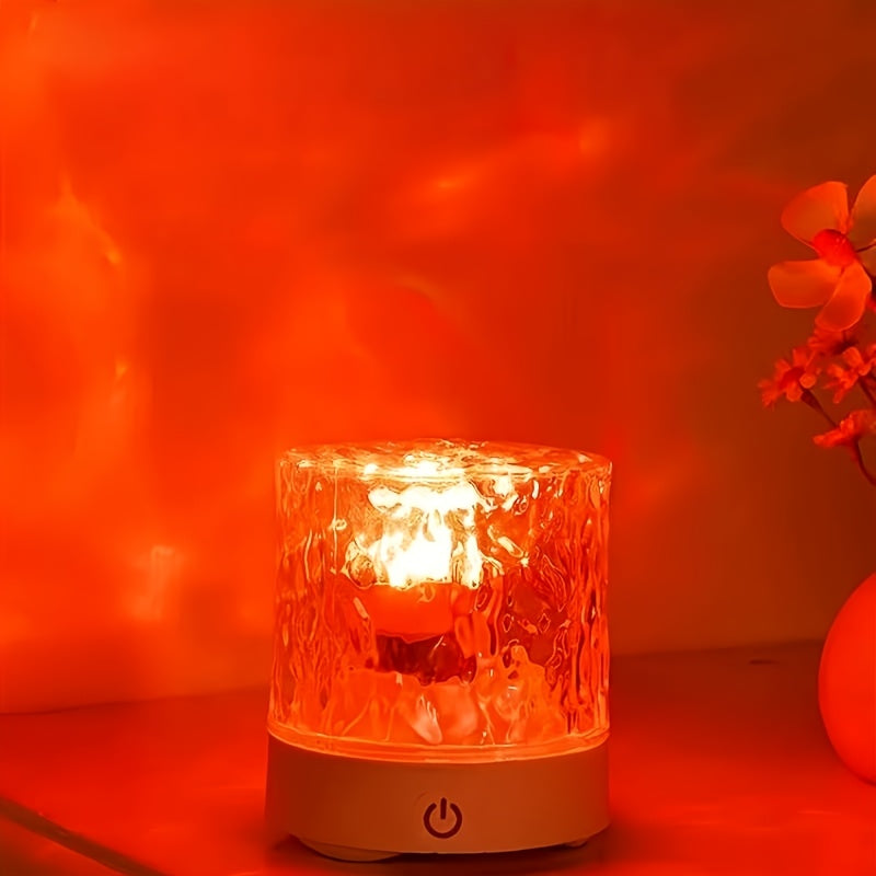 Lampe d'ambiance vague d'eau Ø 8 cm, tactile et télécommande à pile