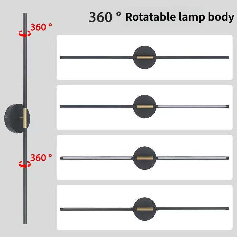 Applique murale design tige LED 72 cm rechargeable, lot de 2