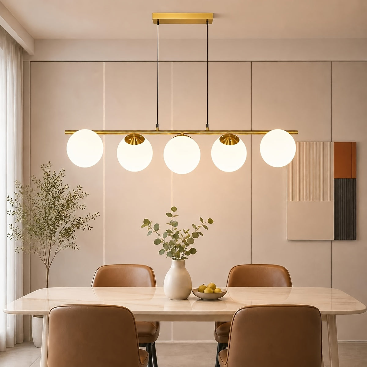 Une lumière diffuse pour salon, îlot et grande table
