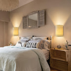 Applique murale demi-cylindre en tissu, lot de 2 à piles et RVB